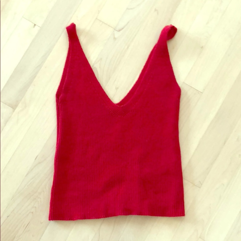 Brandy meliville fire red knit tank